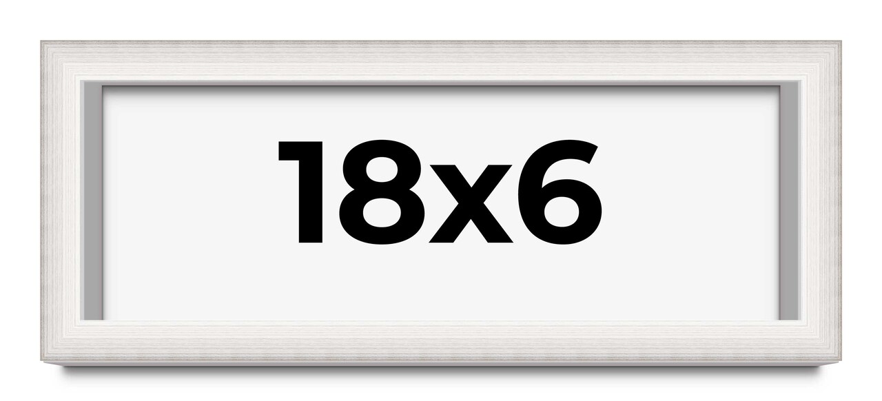 Panoramic Shadow Box 1.5" Depth Silver Picture Frame - UV Acrylic, Backing, Hanging Hardware